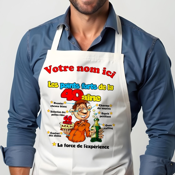 Tablier Anniversaire 40ans homme personnalisé