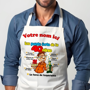 Tablier Anniversaire 40ans homme personnalisé