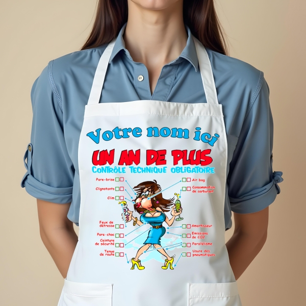 tablier femme 1 an de plus personnalisé