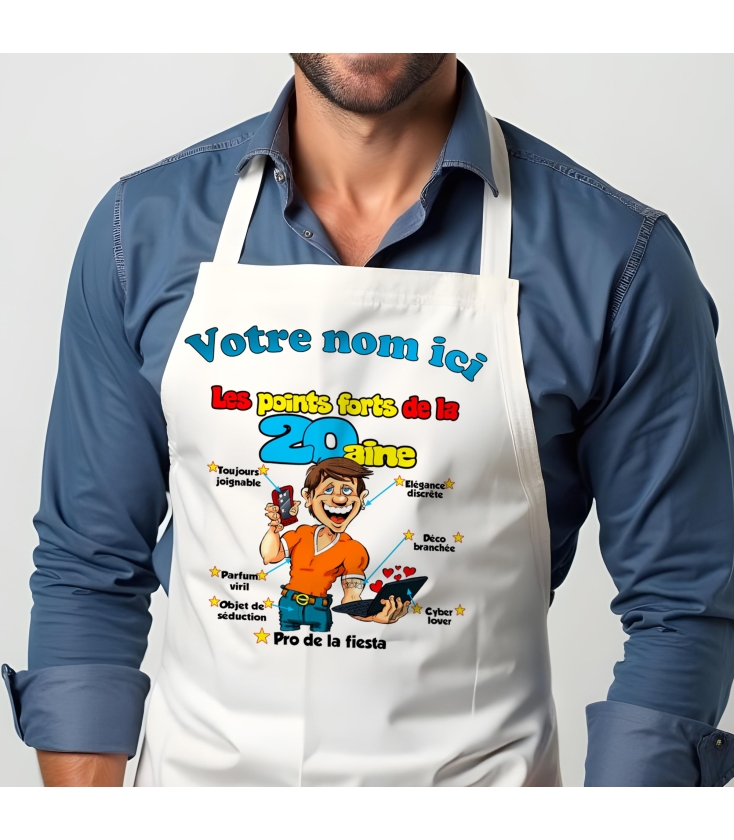 Tablier personnalisable en amour comme en cuisine j'improvise