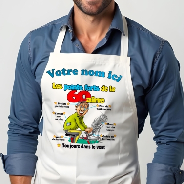 Tablier Anniversaire 60ans homme personnalisé