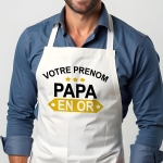 Tablier Papa en Or personnalisé