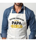 Tablier Papa en Or personnalisé