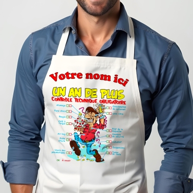 Tablier Anniversaire un an de plus homme personnalisé