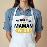Tablier Maman en or personnalisé