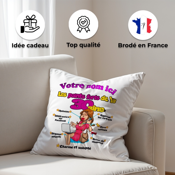 Coussin Anniversaire 30 ans femme