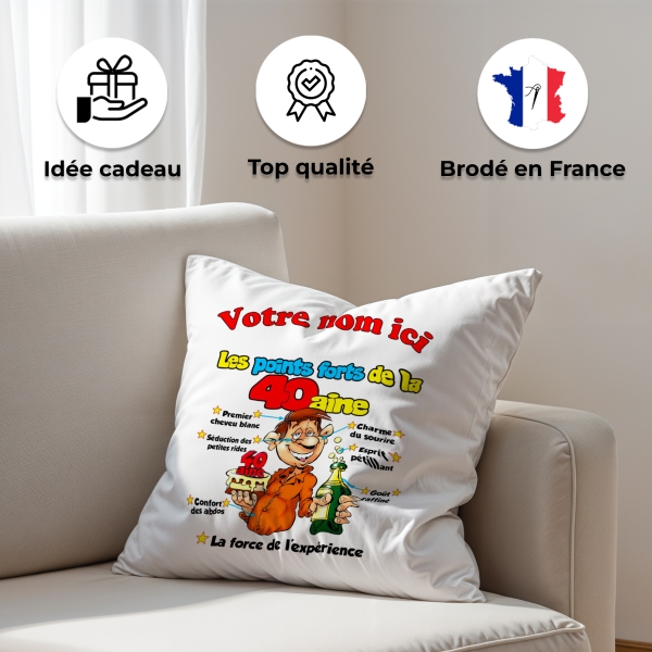 Coussin Anniversaire 40 ans homme