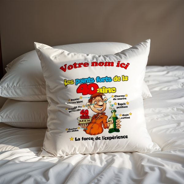 Coussin Anniversaire 40 ans homme
