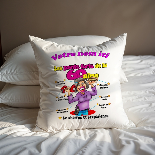 Coussin Anniversaire 60 ans femme