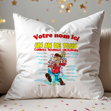 Coussin Anniversaire un an de plus homme