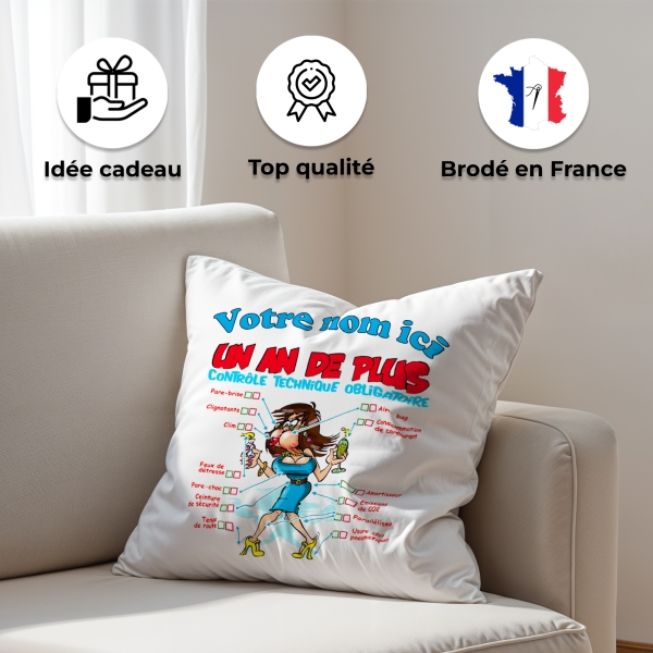 Coussin Anniversaire un an de plus femme