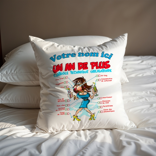 Coussin Anniversaire un an de plus femme