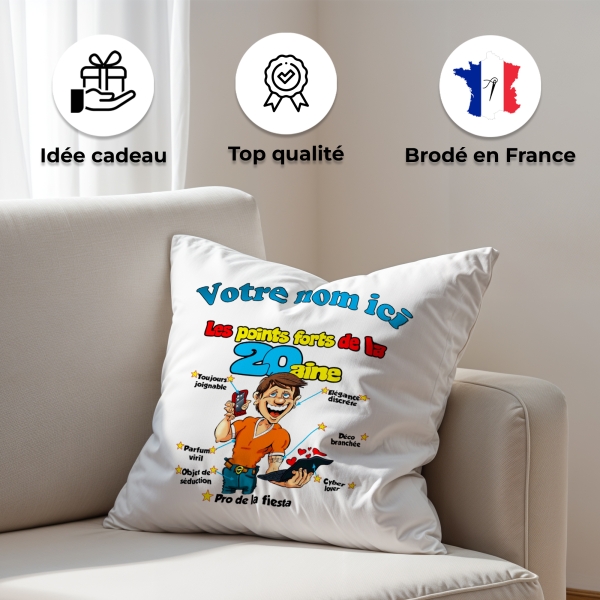Coussin Anniversaire 20 ans homme