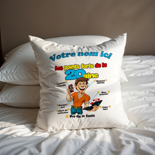 Coussin Anniversaire 20 ans homme