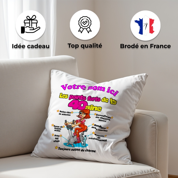 Coussin Anniversaire 40 ans femme