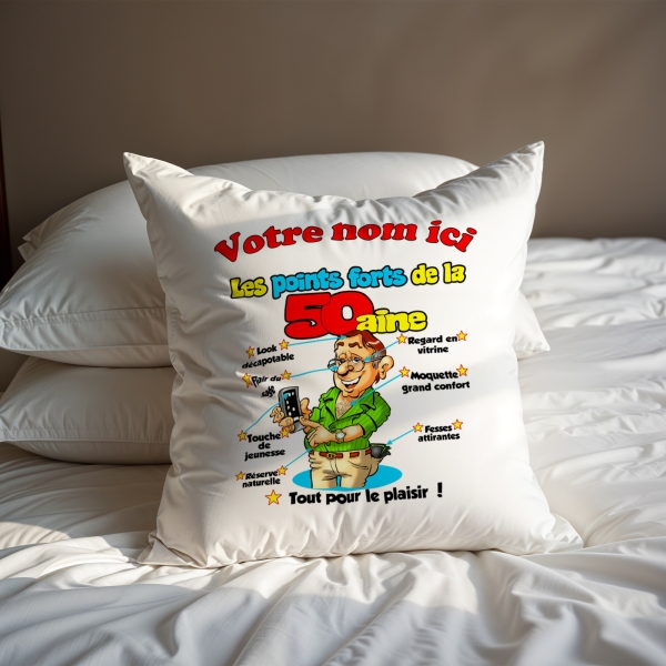 Coussin Anniversaire 50 ans homme