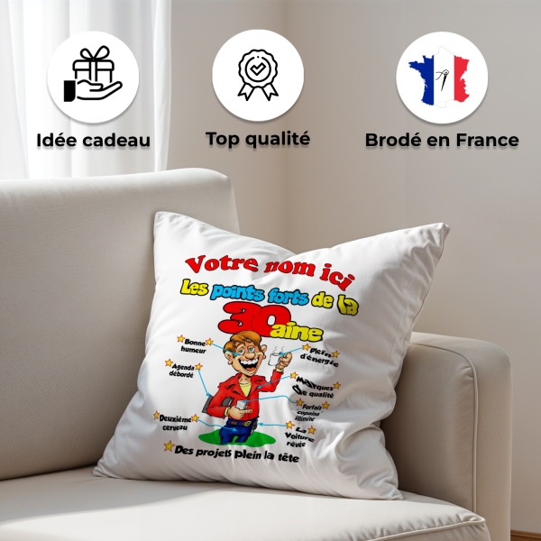 Coussin Anniversaire 30 ans homme