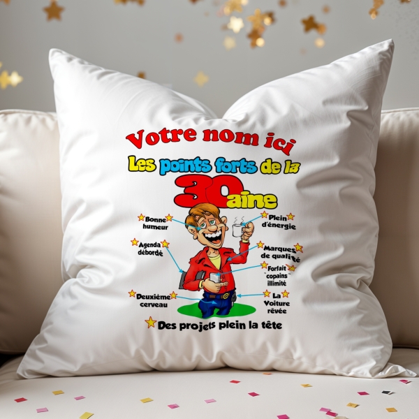 Coussin Anniversaire 30 ans homme