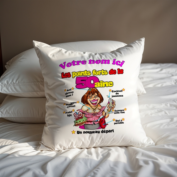 Coussin Anniversaire 50 ans femme