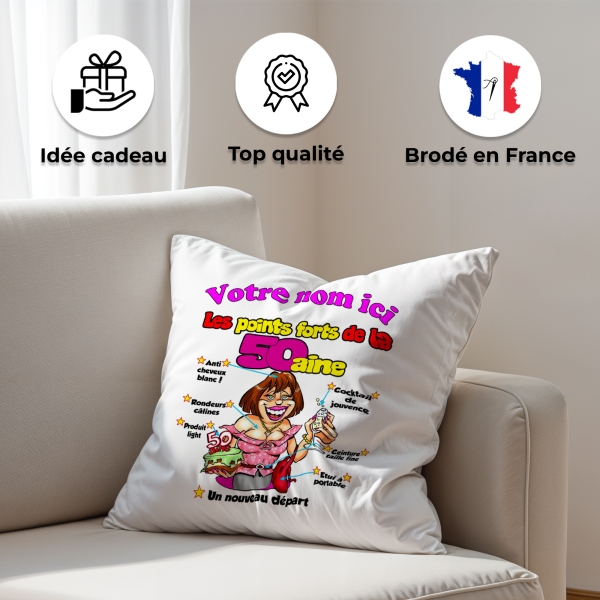 Coussin Anniversaire 50 ans femme