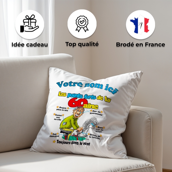 Coussin Anniversaire 60 ans homme