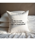 Coussin texte personnalisé