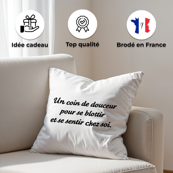 Coussin texte personnalisé