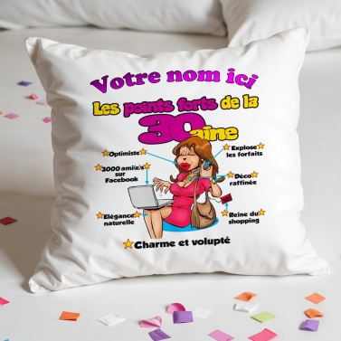 Coussin Anniversaire 30 ans femme