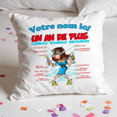 Coussin Anniversaire un an de plus femme