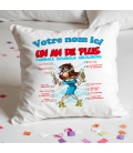 Coussin Anniversaire un an de plus femme