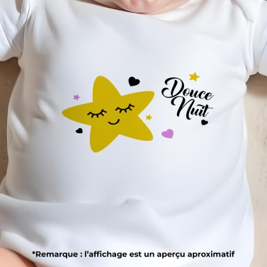 body bébé personnalisé prénom étoile