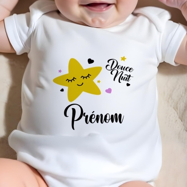 body bébé personnalisé prénom étoile