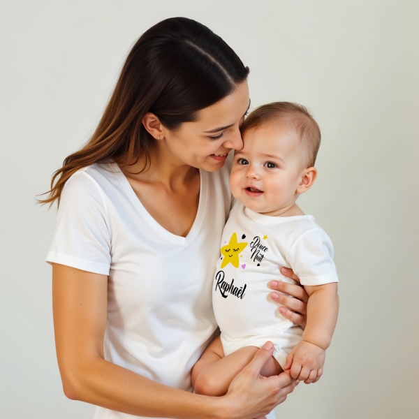 body bébé personnalisé prénom étoile
