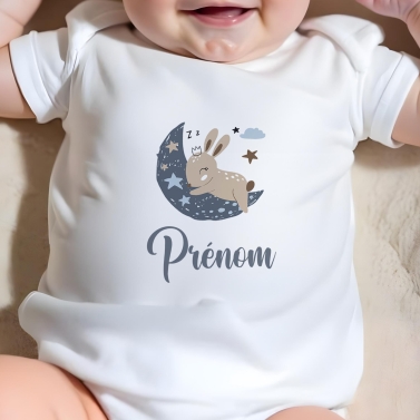 body bébé personnalisé prénom lune