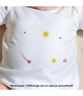 body bébé personnalisé prénom étoile filantes