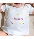 body bébé personnalisé prénom étoile filantes