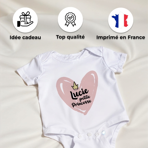body bébé personnalisé prénom petite princesse