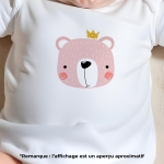 body bébé personnalisé prénom ours rose