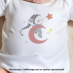 body bébé personnalisé prénom lune rose