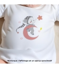 body bébé personnalisé prénom lune rose