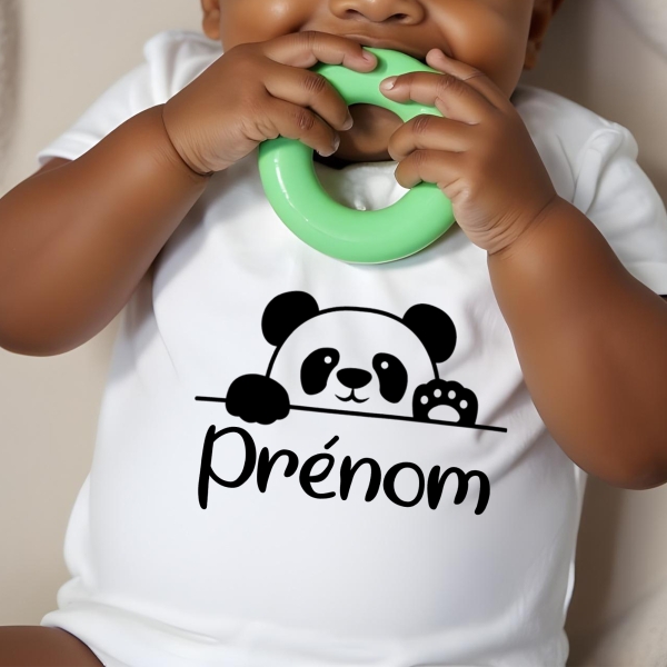 body bébé personnalisé prénom panda