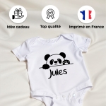 body bébé personnalisé prénom panda