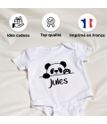 body bébé personnalisé prénom panda