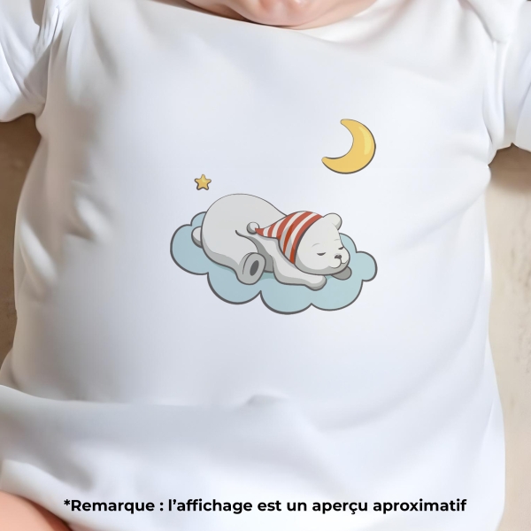 body bébé personnalisé prénom nuage