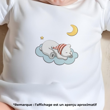body bébé personnalisé prénom nuage