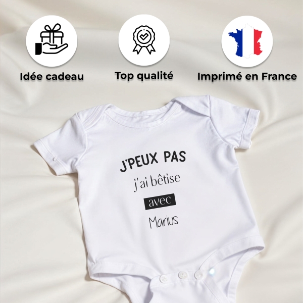 body bébé personnalisé j'peux pas j'ai bêtise