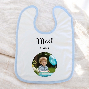Bavoir à personnaliser photo et âge au choix