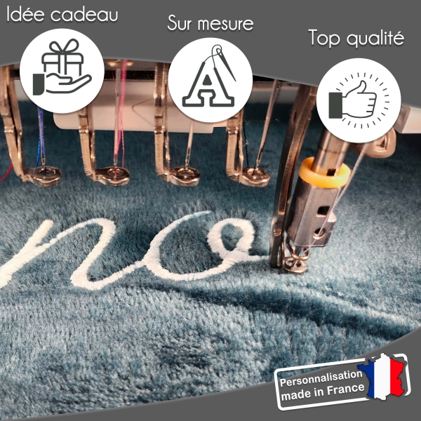 Plaid microfibre Beige personnalisé