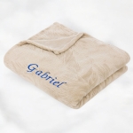 Plaid microfibre Beige personnalisé