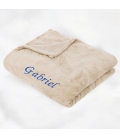 Plaid microfibre Beige personnalisé